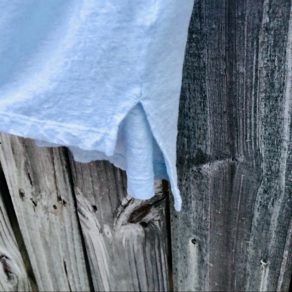 Lou & Grey Shirt Linen 3/4 Sleeve Blue Small - Picture 5 of 8